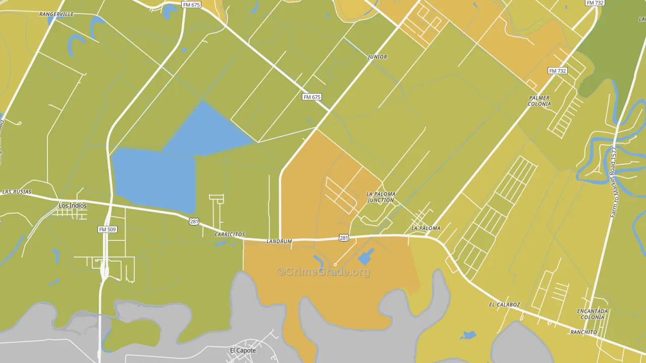Landrum, TX Map of Vehicle Theft Rates