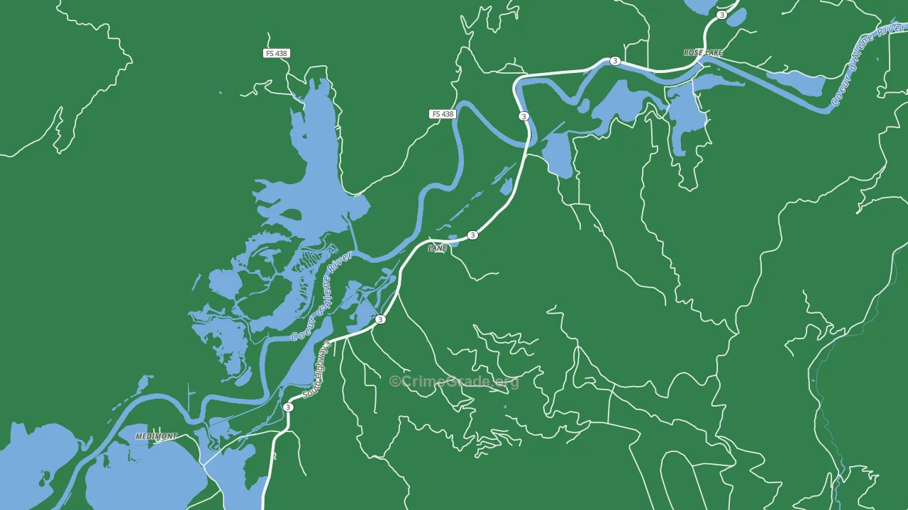Lane, ID Map of Vehicle Theft Rates