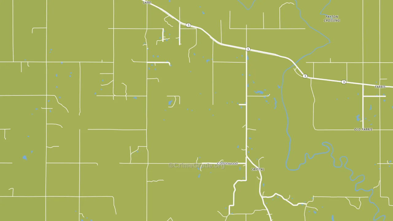Lane, OK Map of Vehicle Theft Rates