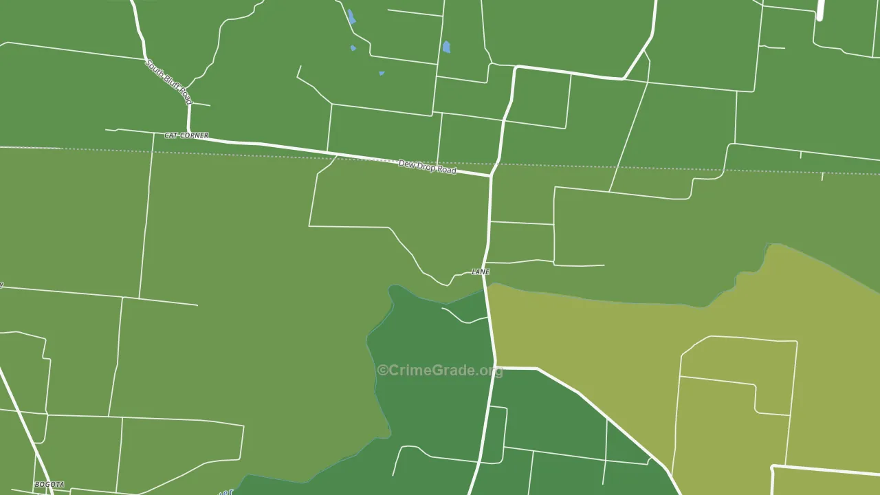 Lane, TN Map of Vehicle Theft Rates