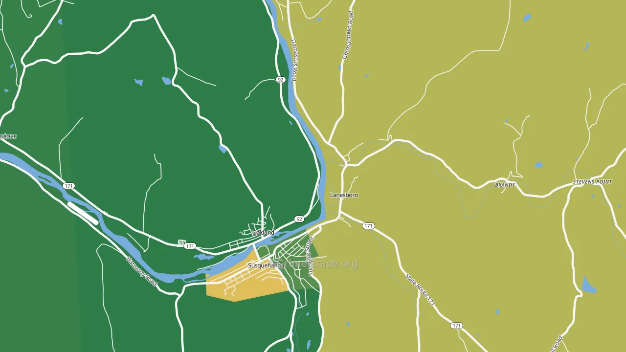 Lanesboro, PA Map of Vehicle Theft Rates
