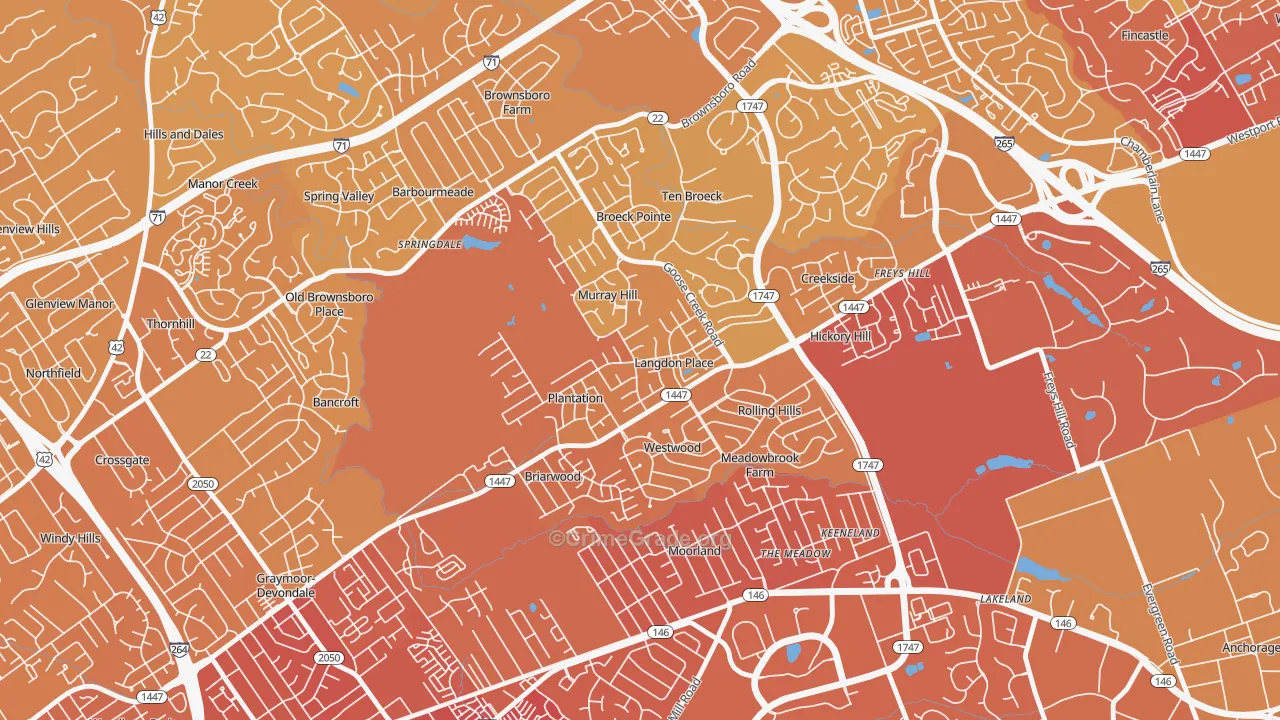 Langdon Place, KY Map of Vehicle Theft Rates