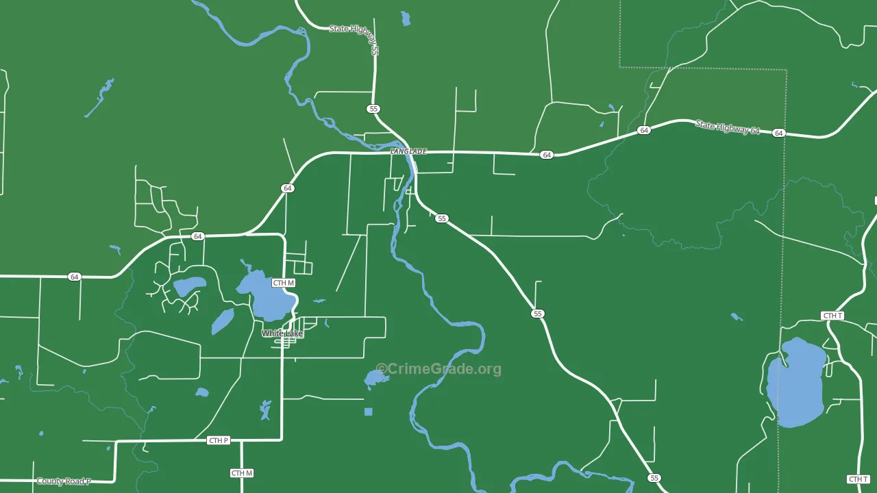 Langlade, WI Map of Vehicle Theft Rates