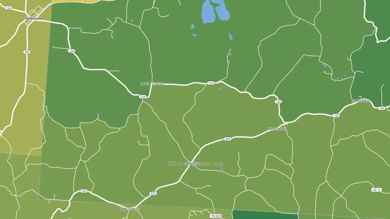 Langsville, OH Map of Vehicle Theft Rates