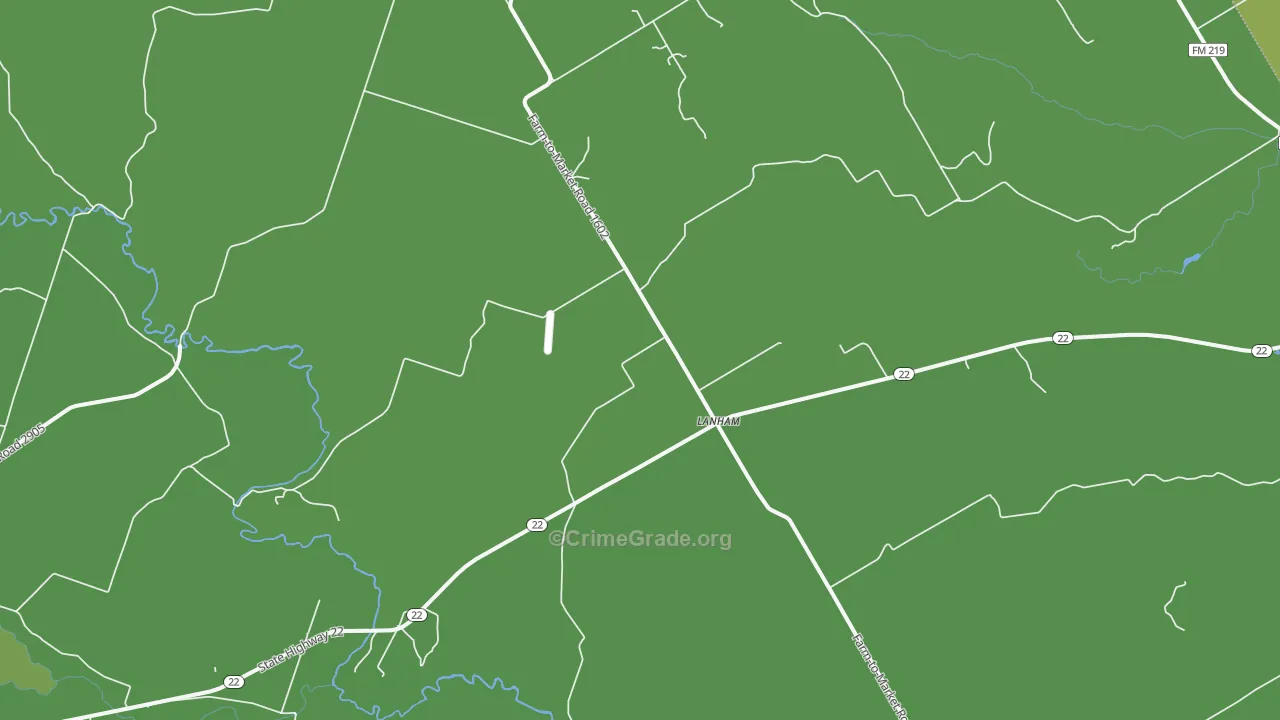 Lanham, TX Map of Vehicle Theft Rates