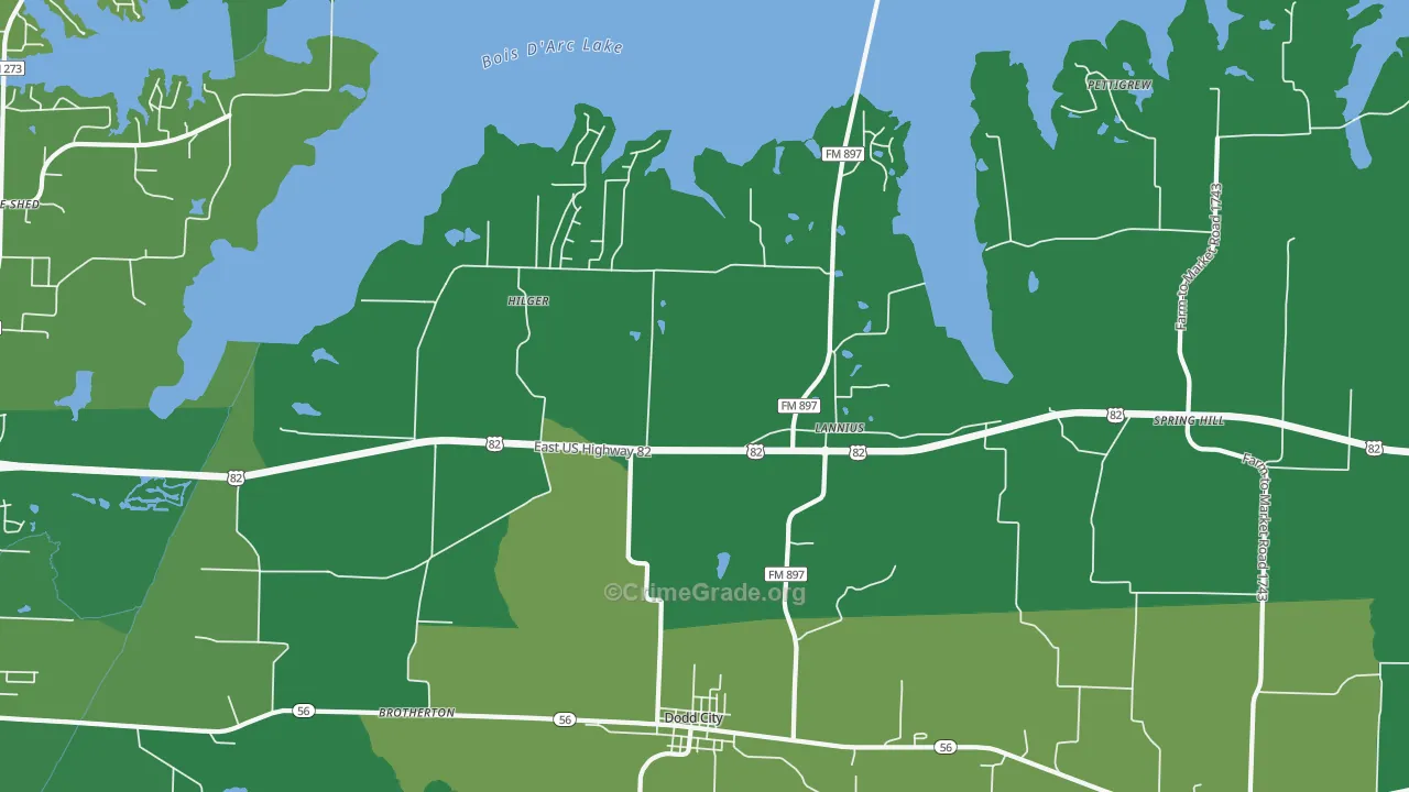 Lannius, TX Map of Vehicle Theft Rates