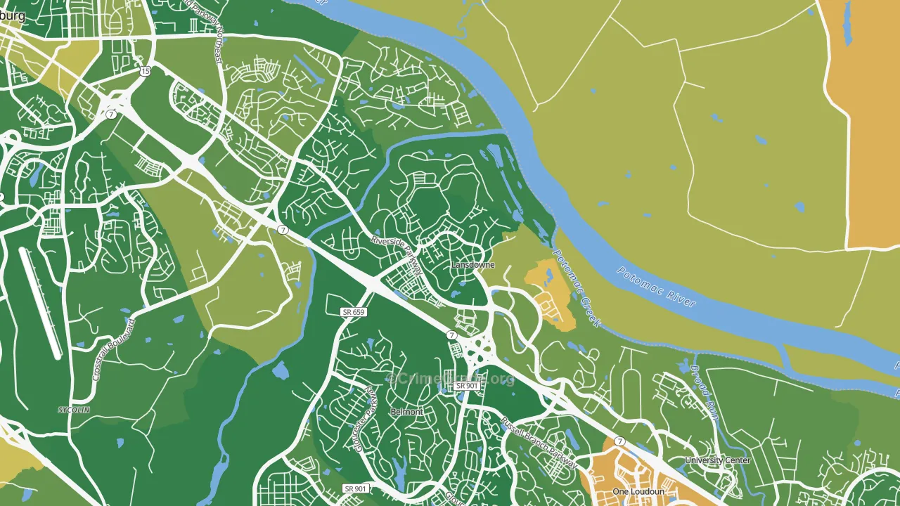 Lansdowne, VA Map of Vehicle Theft Rates