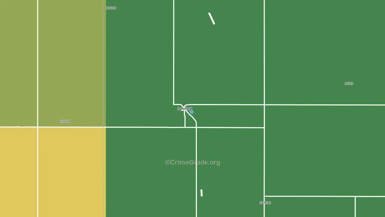Lansford, ND Map of Vehicle Theft Rates