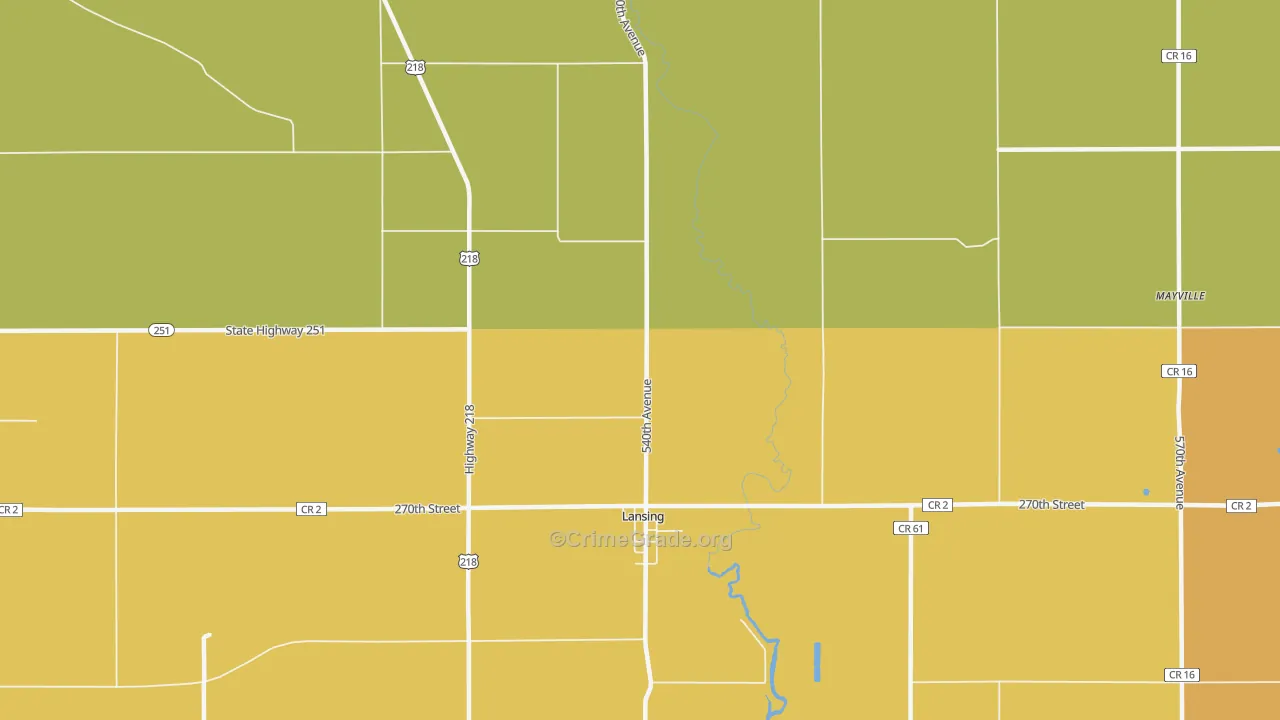Lansing, MN Map of Vehicle Theft Rates