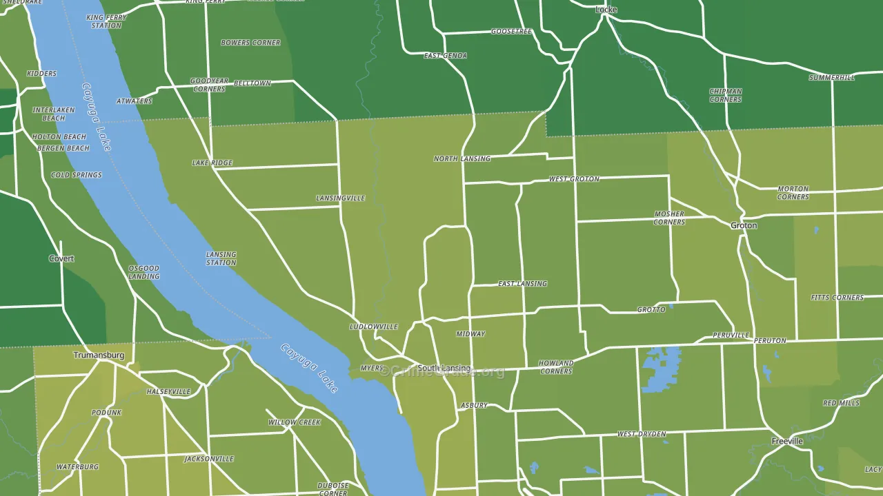 Lansing, NY Map of Vehicle Theft Rates