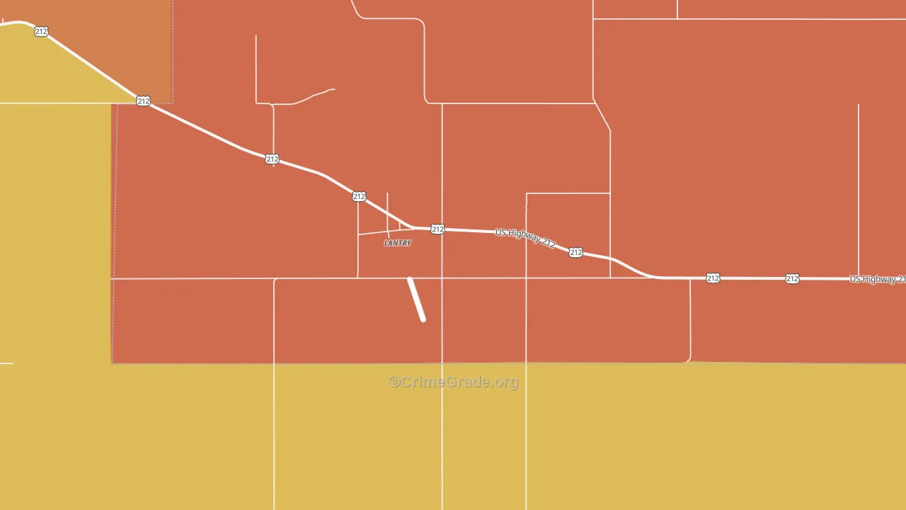 Lantry, SD Map of Vehicle Theft Rates