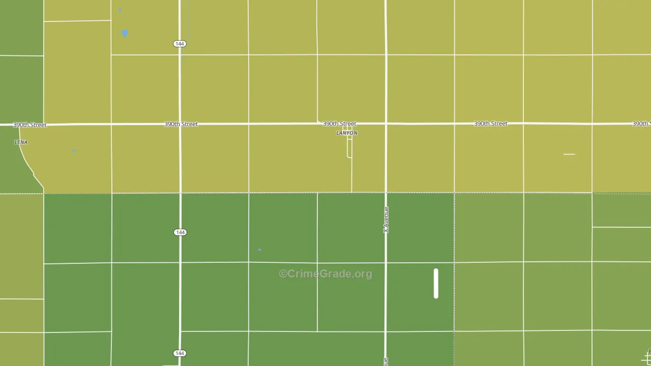 Lanyon, IA Map of Vehicle Theft Rates