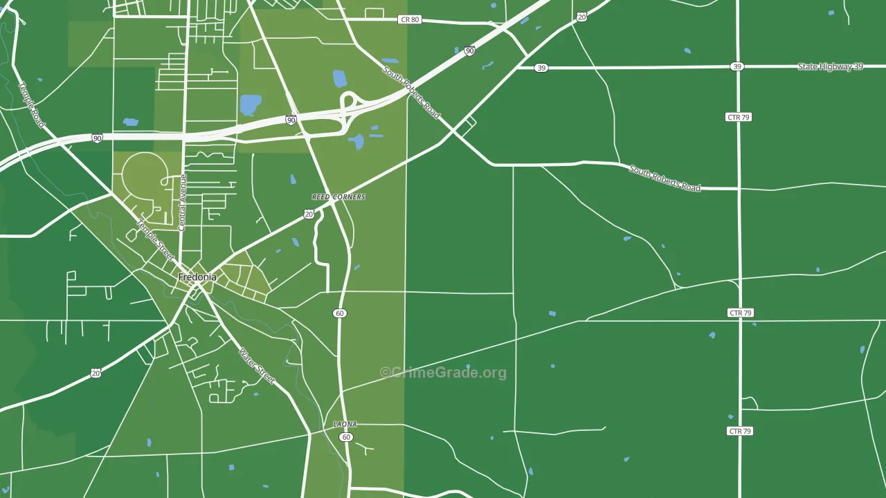 Laona, NY Map of Vehicle Theft Rates
