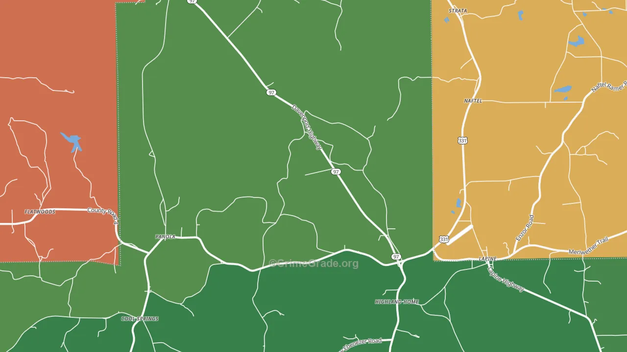 Lapine, AL Map of Vehicle Theft Rates
