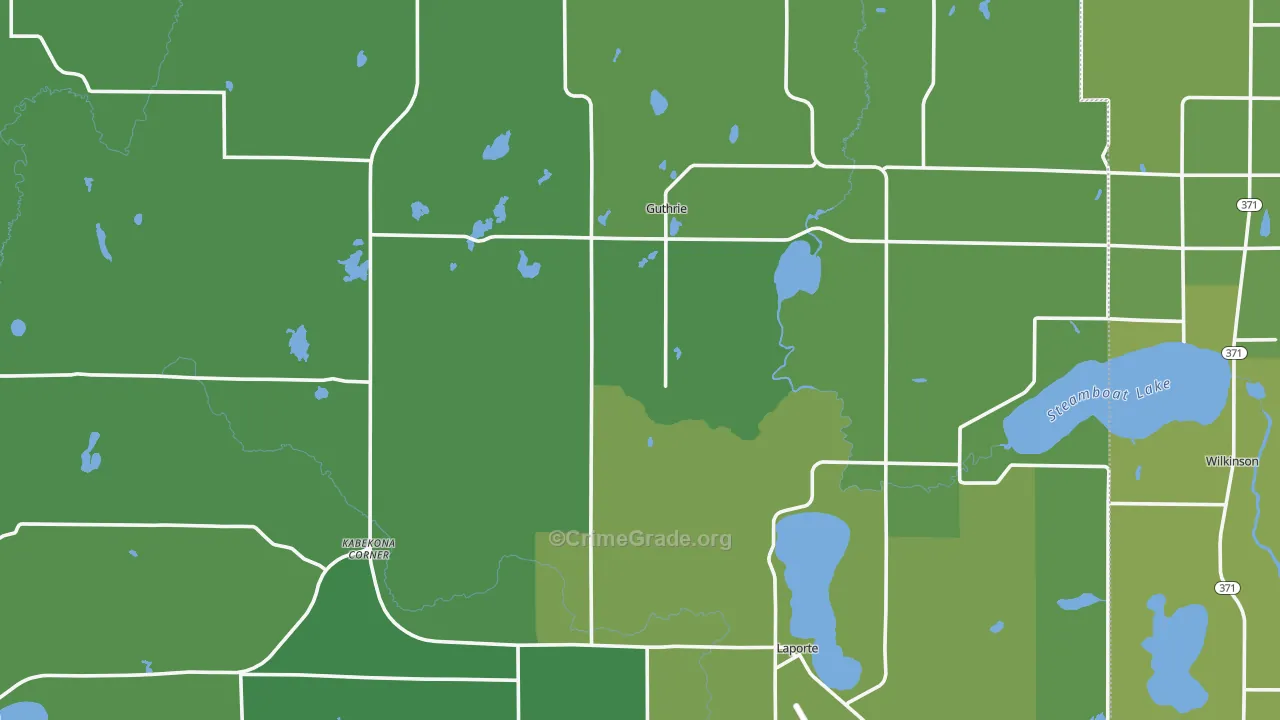 Laporte, MN Map of Vehicle Theft Rates