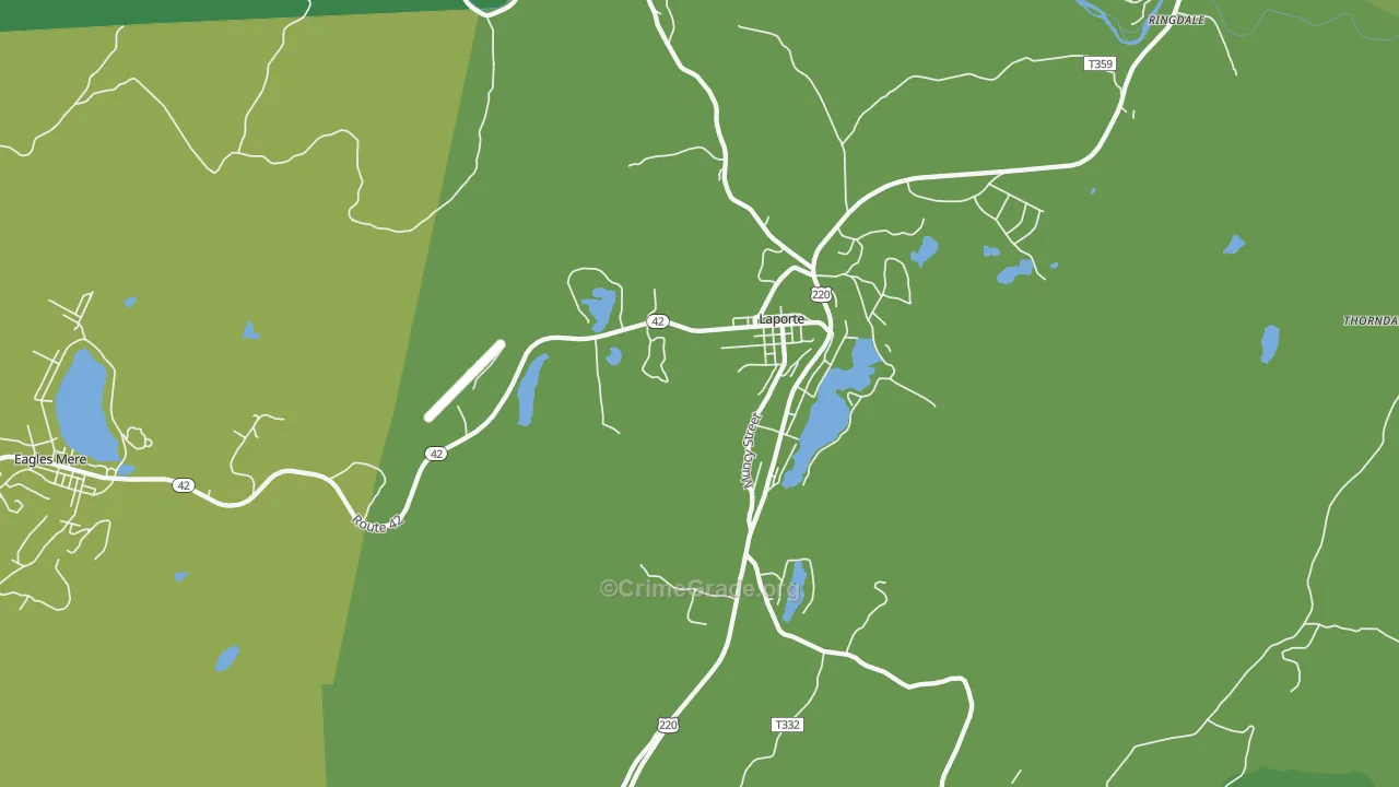 Laporte, PA Map of Vehicle Theft Rates