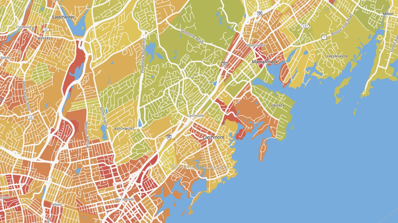 Larchmont, NY Map of Vehicle Theft Rates