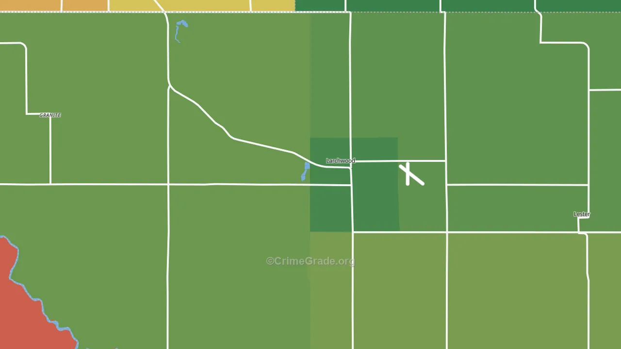 Larchwood, IA Map of Vehicle Theft Rates