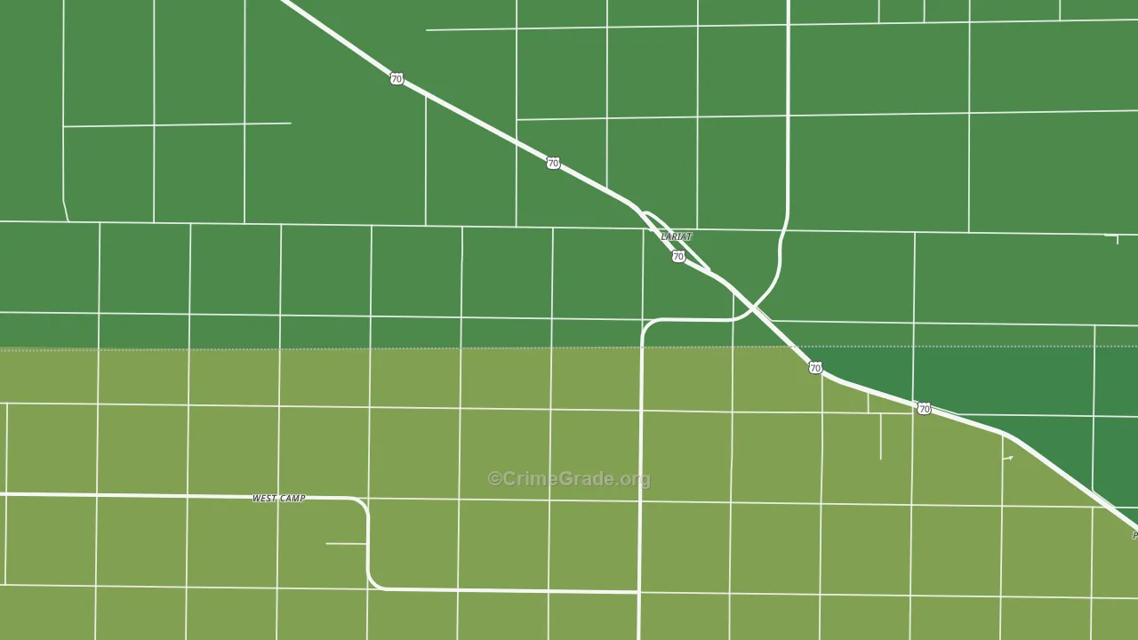 Lariat, TX Map of Vehicle Theft Rates
