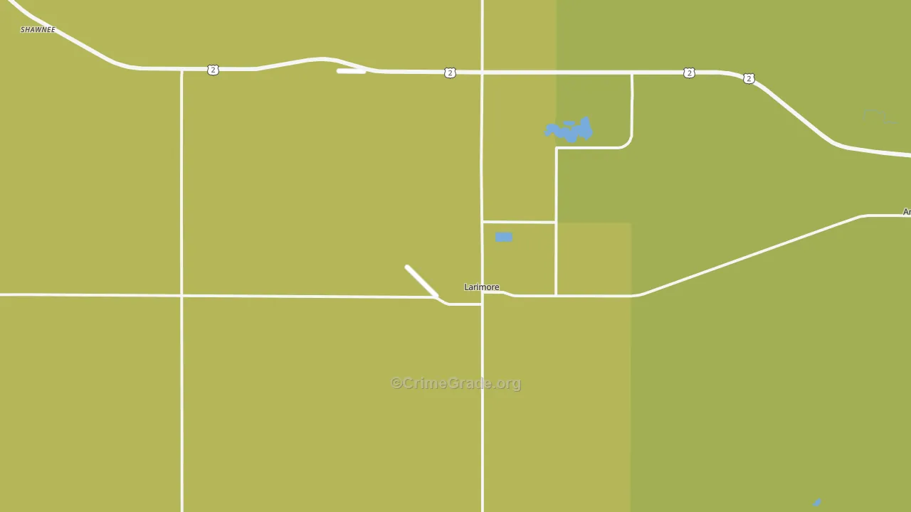Larimore, ND Map of Vehicle Theft Rates