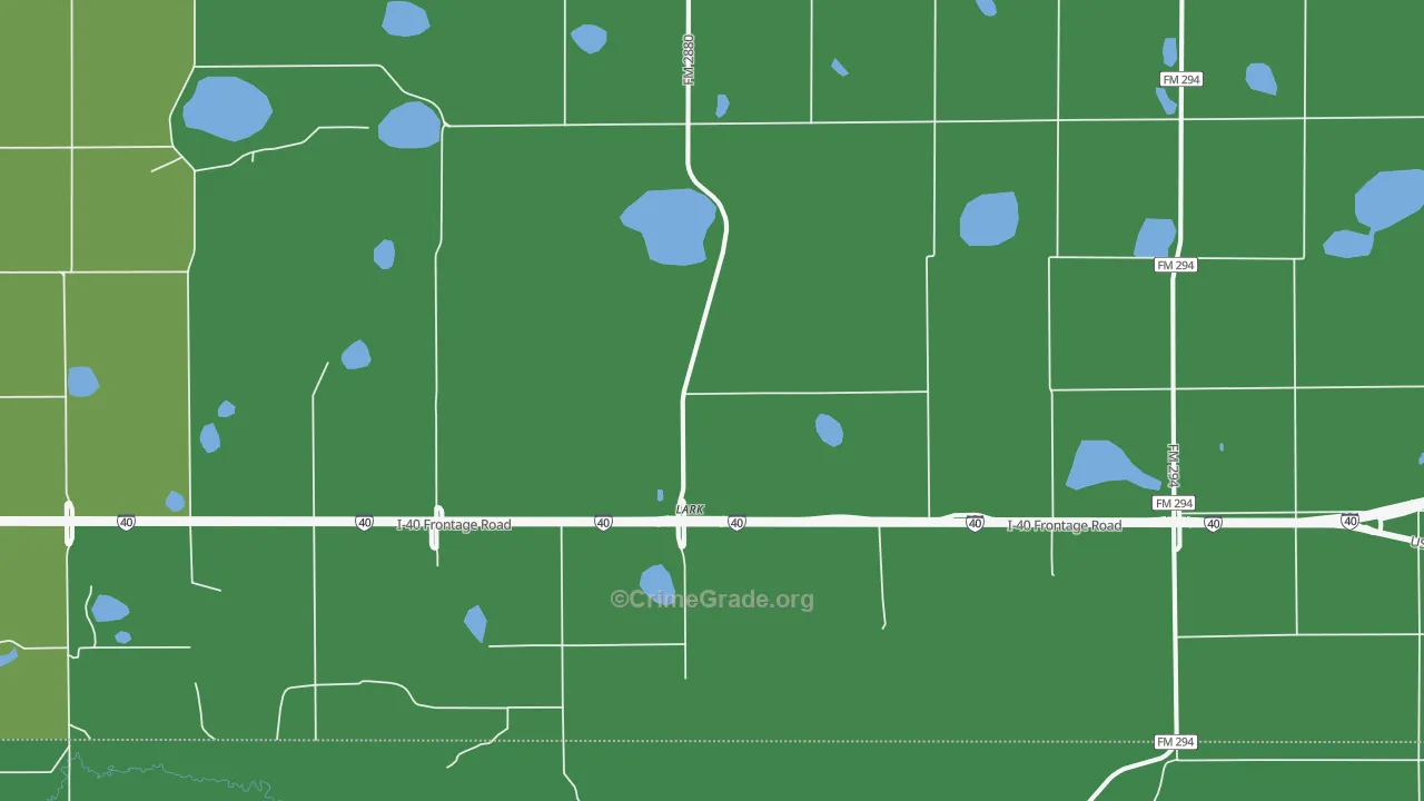 Lark, TX Map of Vehicle Theft Rates