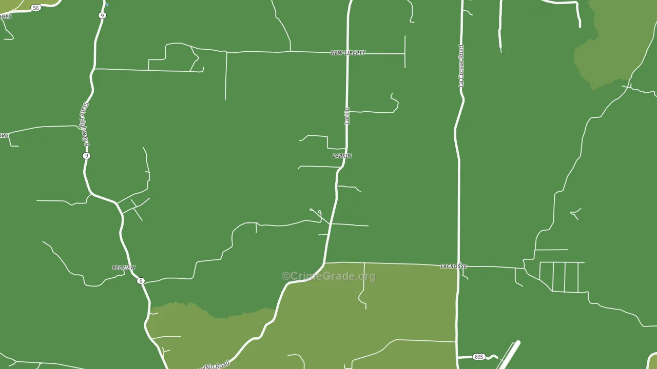 Larkin, AR Map of Vehicle Theft Rates