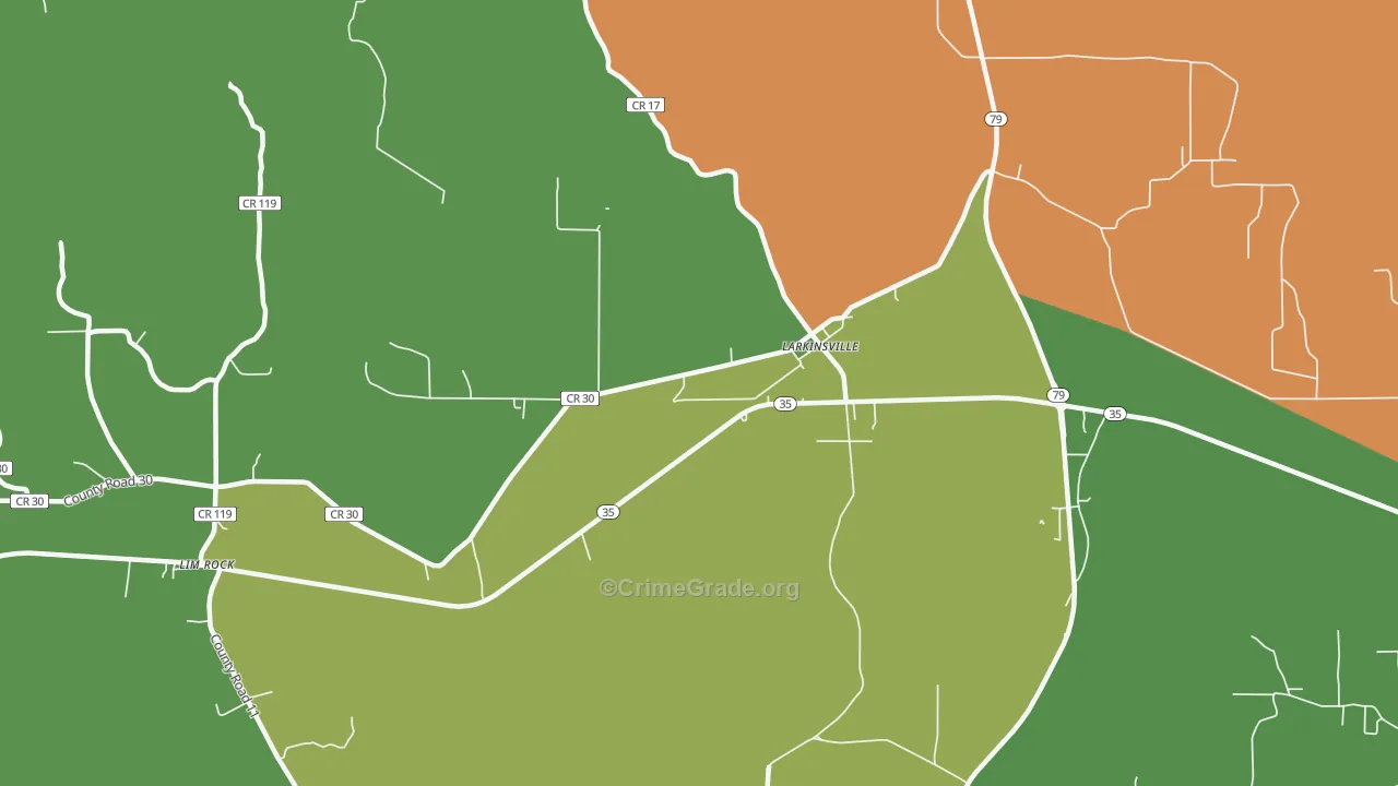 Larkinsville, AL Map of Vehicle Theft Rates