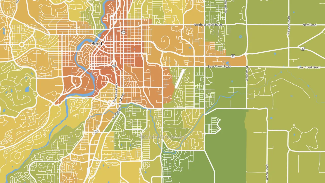Larkspur, Bend, OR Map of Vehicle Theft Rates