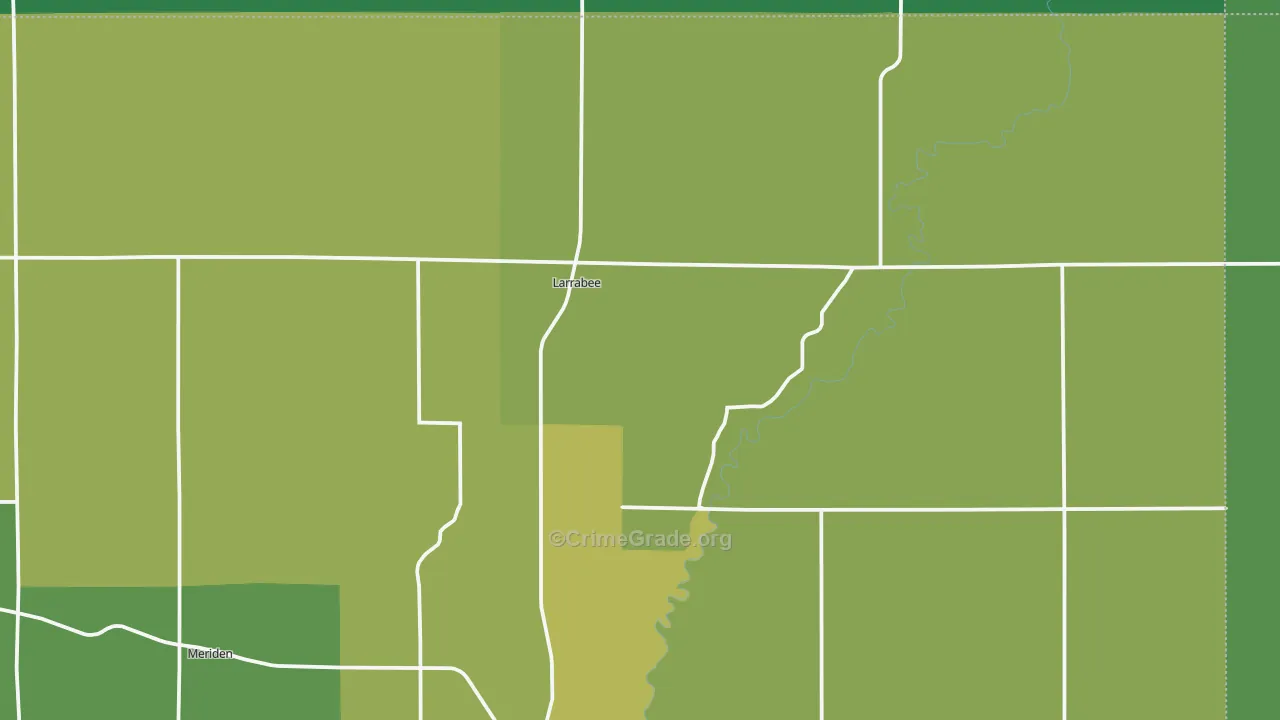 Larrabee, IA Map of Vehicle Theft Rates