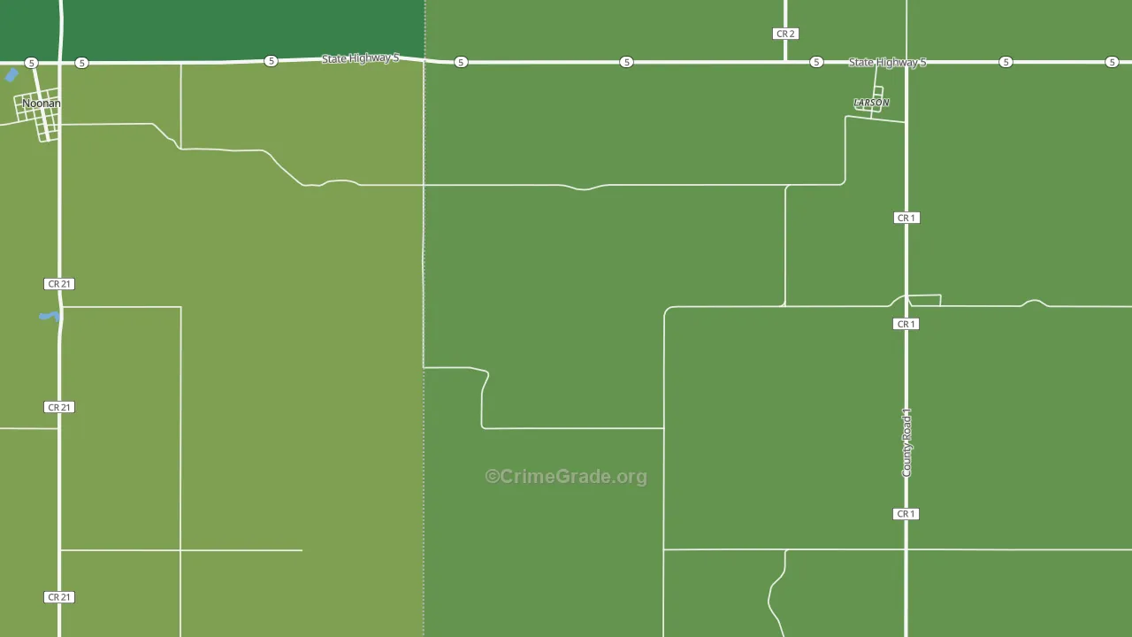 Larson, ND Map of Vehicle Theft Rates