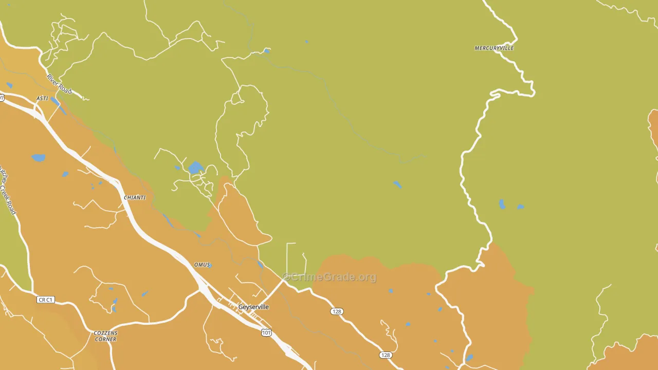 Las Lomas, CA Map of Vehicle Theft Rates