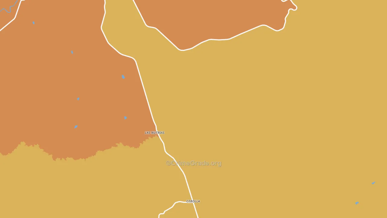 Las Nutrias, NM Map of Vehicle Theft Rates