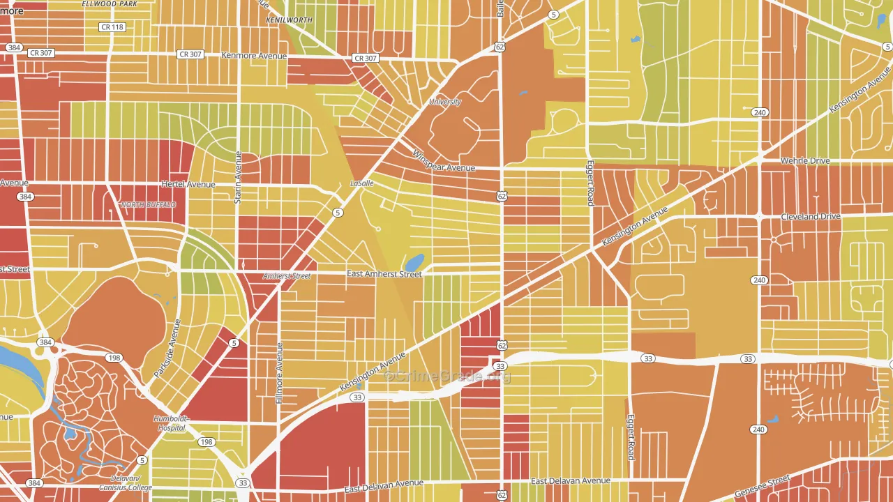 Lasalle, Buffalo, NY Map of Vehicle Theft Rates