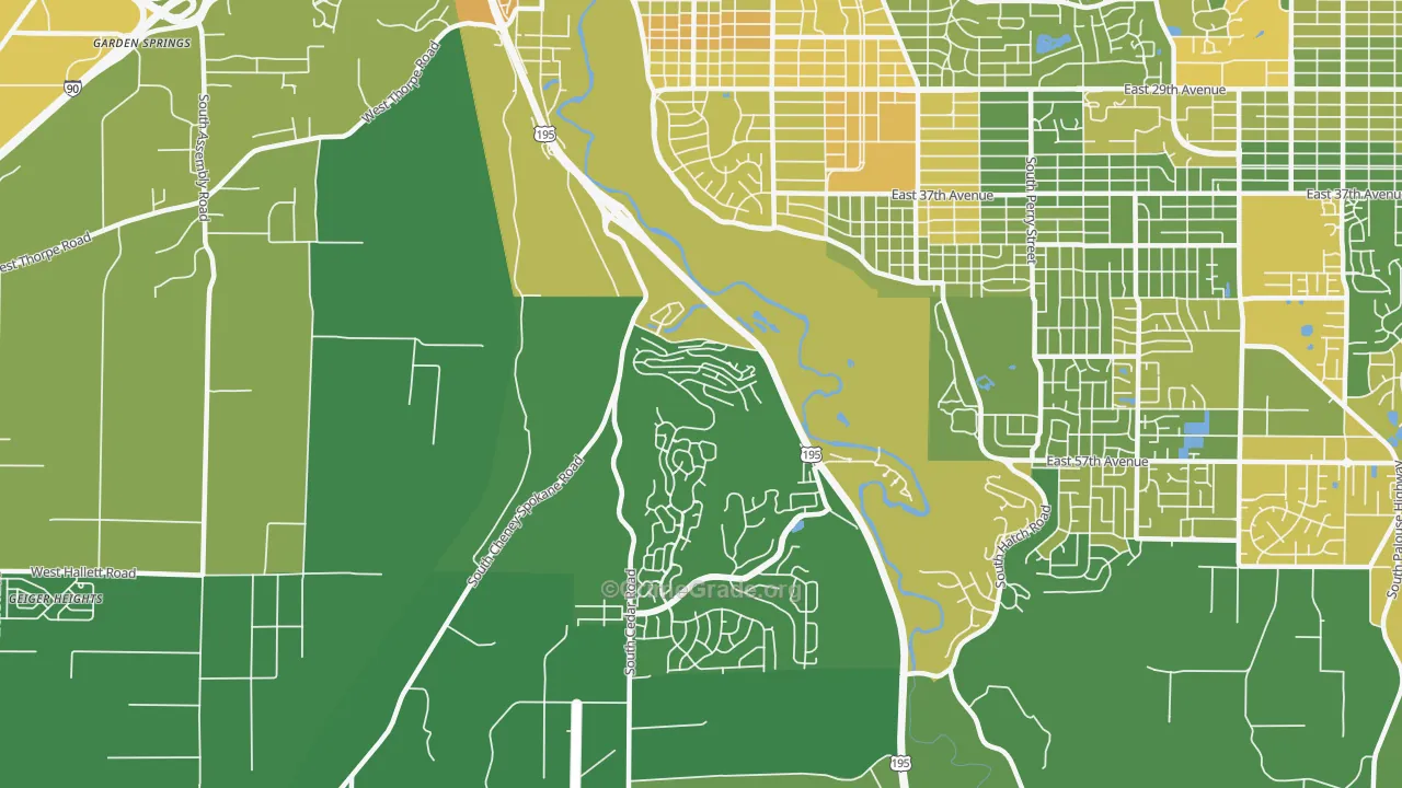 Latah Valley, Spokane, WA Map of Vehicle Theft Rates