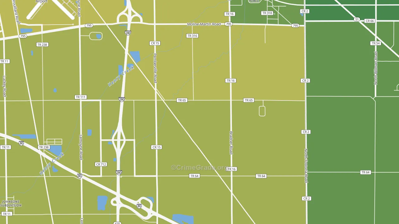 Latcha, OH Map of Vehicle Theft Rates