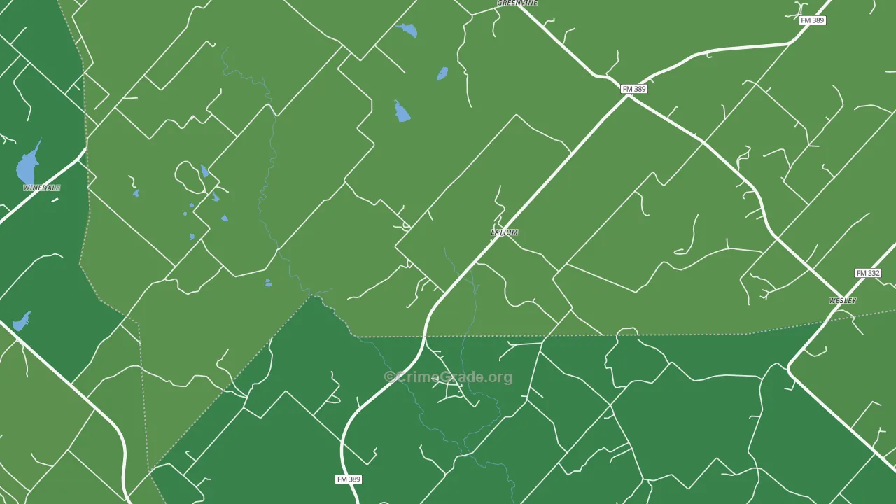 Latium, TX Map of Vehicle Theft Rates