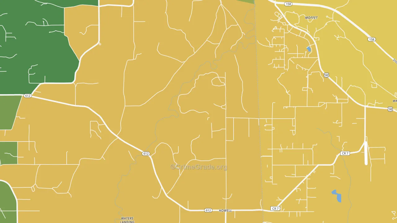 Latonia, MS Map of Vehicle Theft Rates