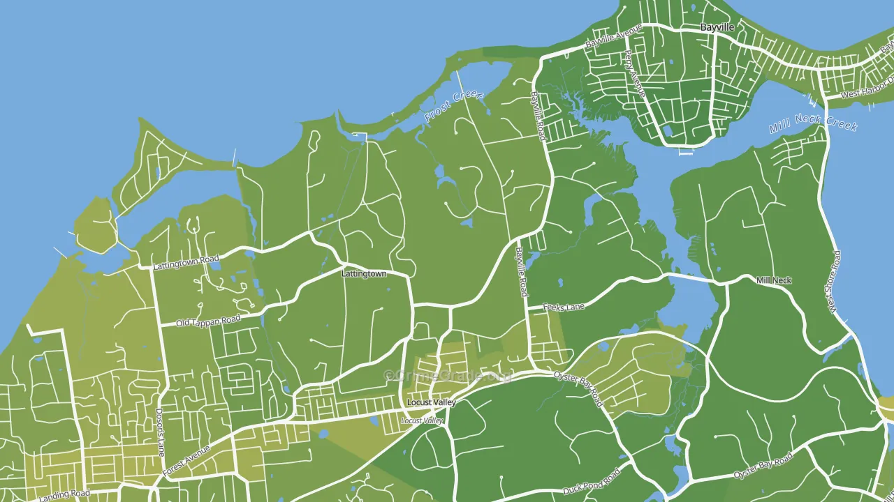 Lattingtown, NY Map of Vehicle Theft Rates
