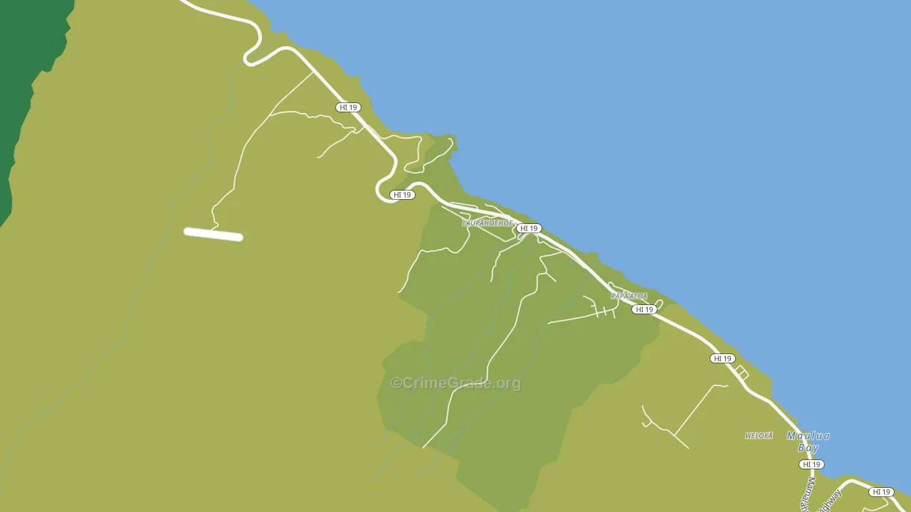 Laupahoehoe, HI Map of Vehicle Theft Rates