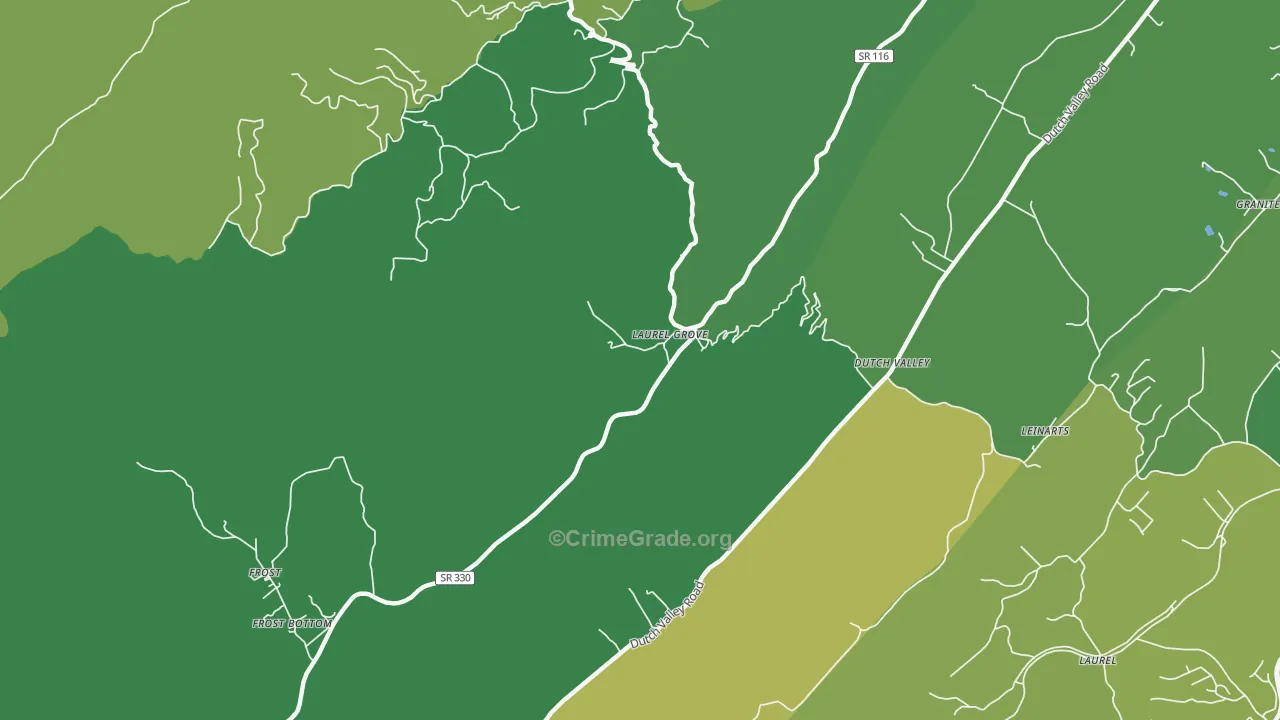 Laurel Grove, TN Map of Vehicle Theft Rates