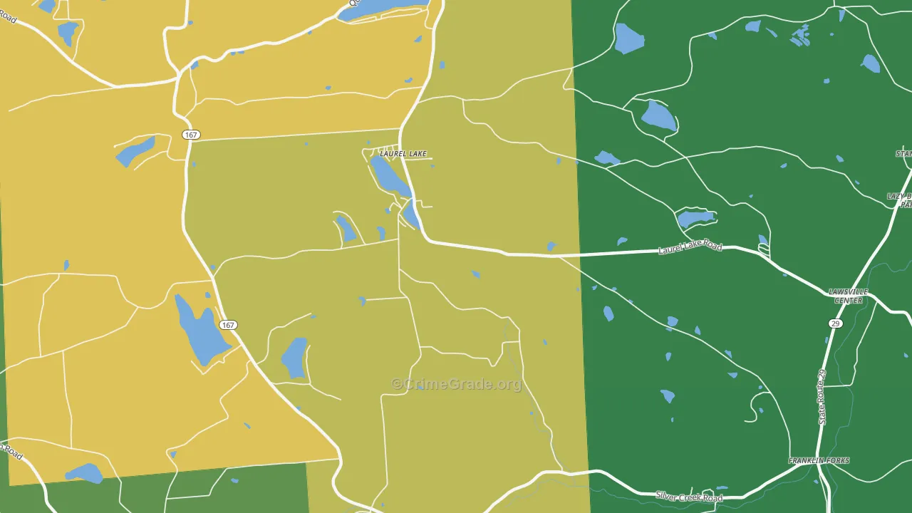 Laurel Lake, PA Map of Vehicle Theft Rates