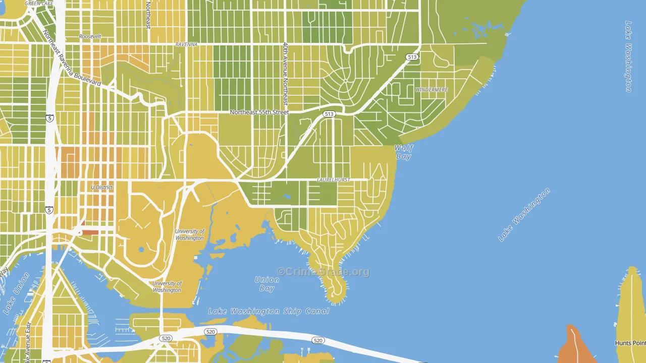 Laurelhurst, Seattle, WA Map of Vehicle Theft Rates
