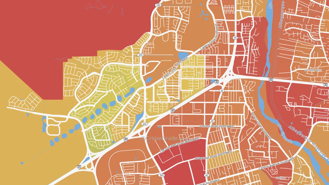 Laurelwood, Albuquerque, NM Map of Vehicle Theft Rates