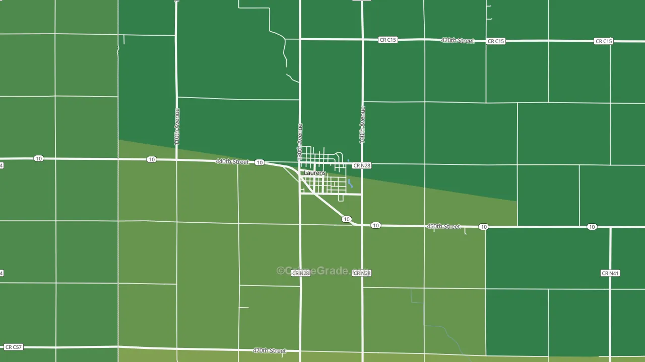 Laurens, IA Map of Vehicle Theft Rates
