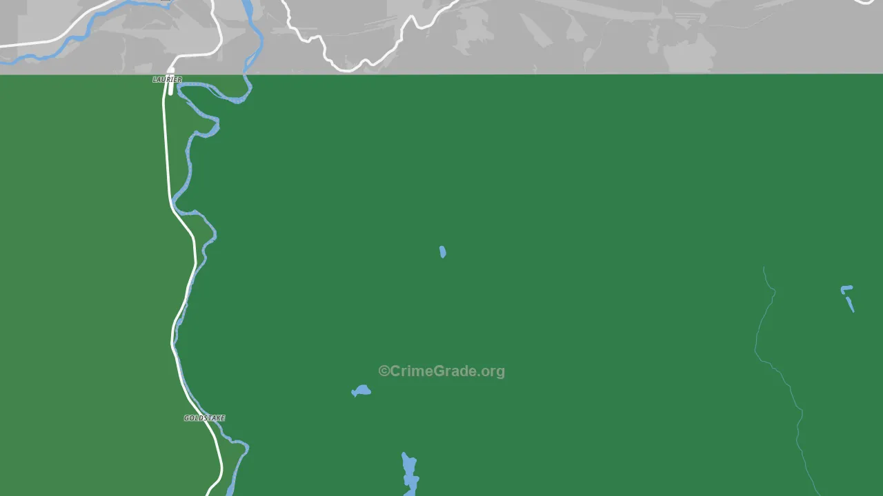 Laurier, WA Map of Vehicle Theft Rates