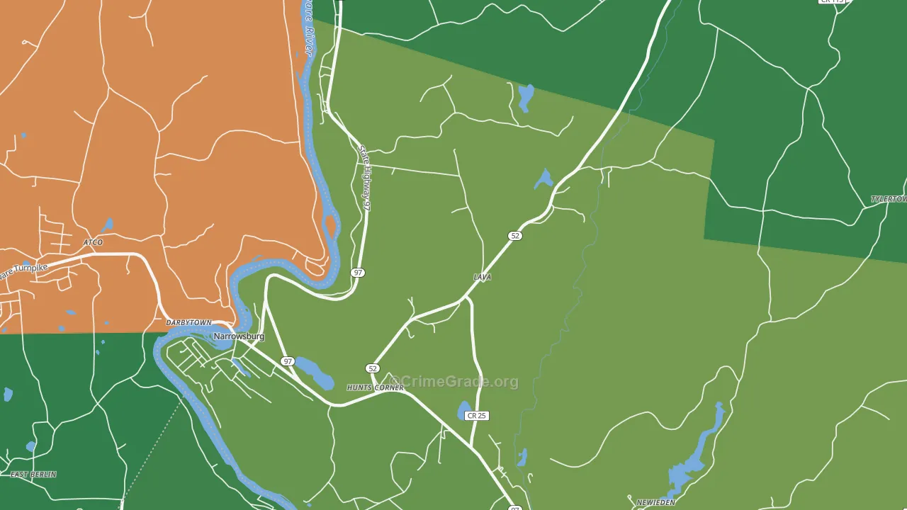 Lava, NY Map of Vehicle Theft Rates