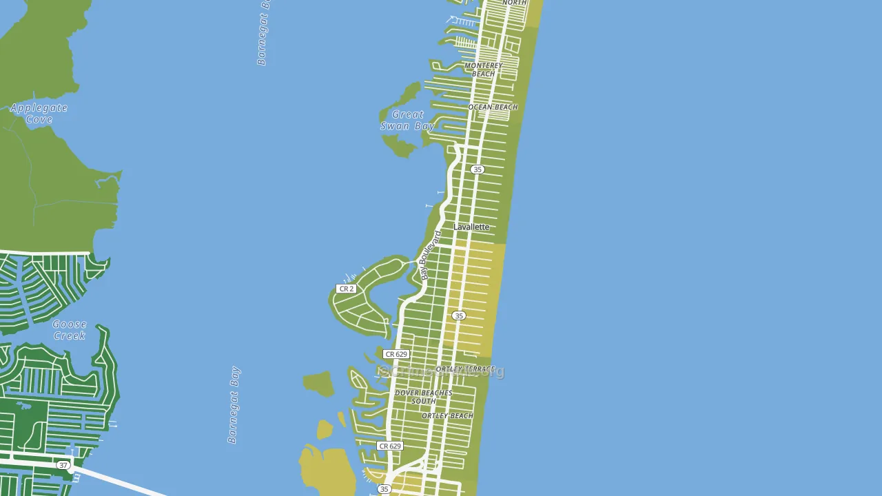 Lavallette, NJ Map of Vehicle Theft Rates