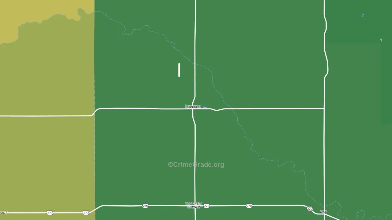 Laverne, OK Map of Vehicle Theft Rates
