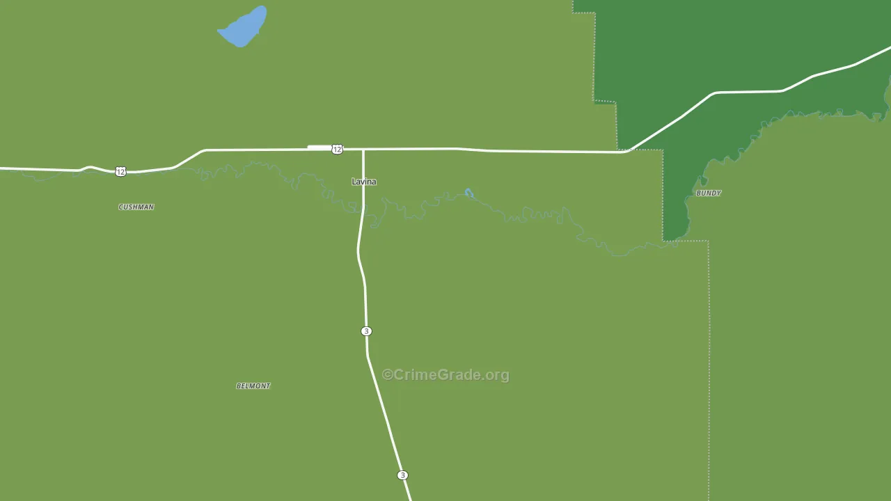 Lavina, MT Map of Vehicle Theft Rates