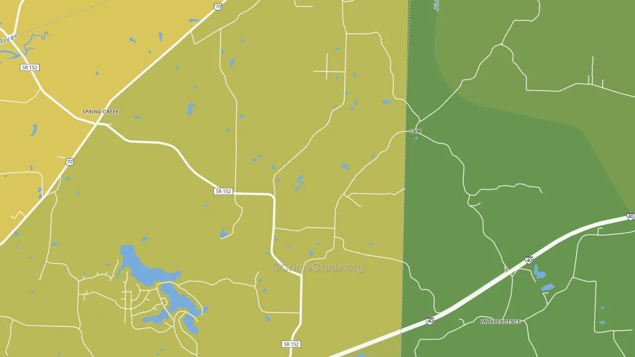 Law, TN Map of Vehicle Theft Rates